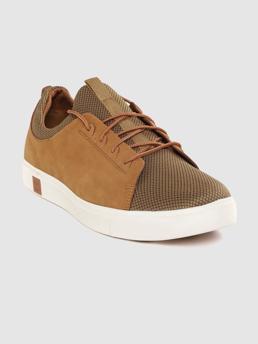 

Timberland Men Tan Brown & Beige Amherst Woven Design Sneakers