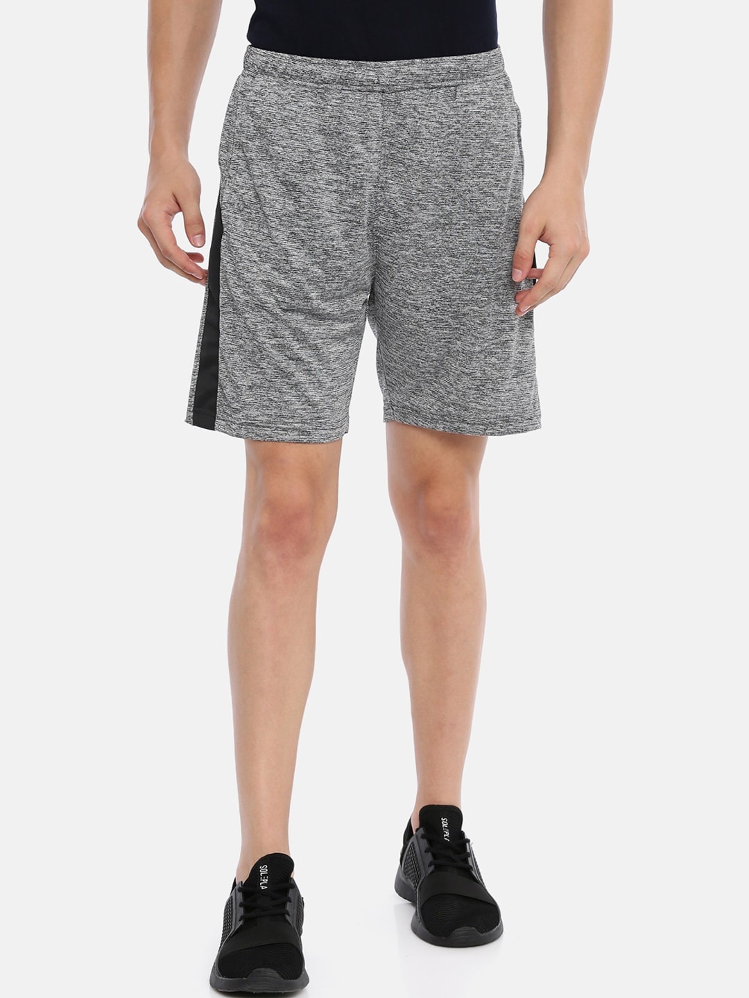 

Proline Active Men Grey Melange Self Design Regular Fit Sports Shorts