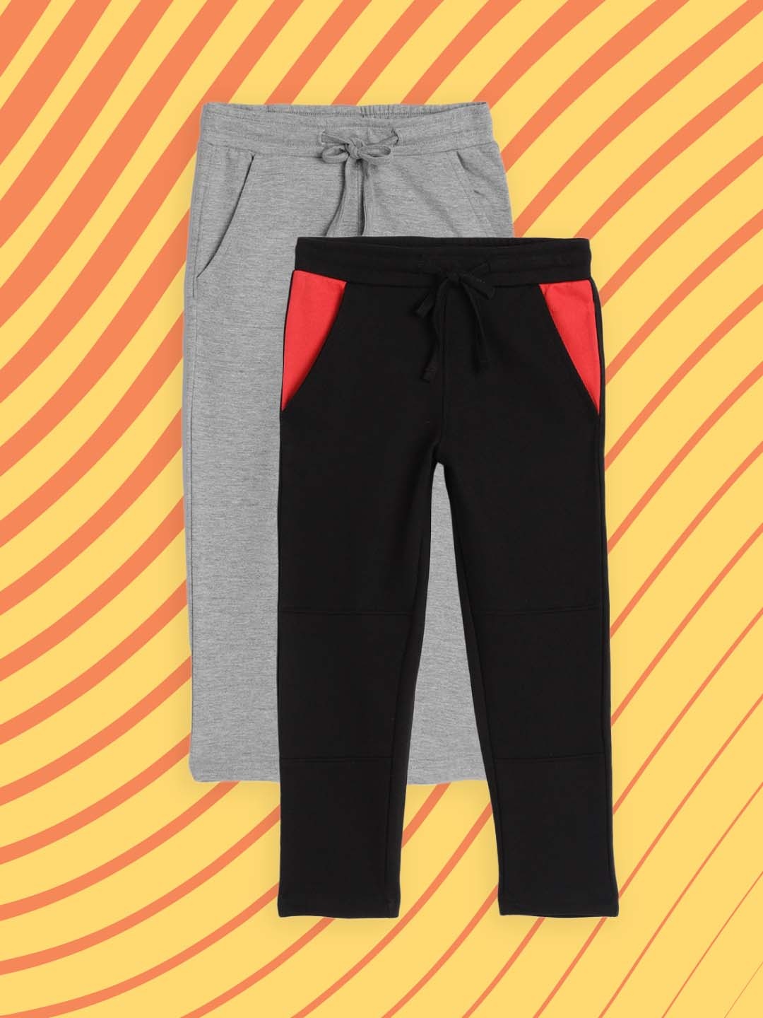 

YK Basics Boys Pack of 2 Straight Fit Track Pants, Black