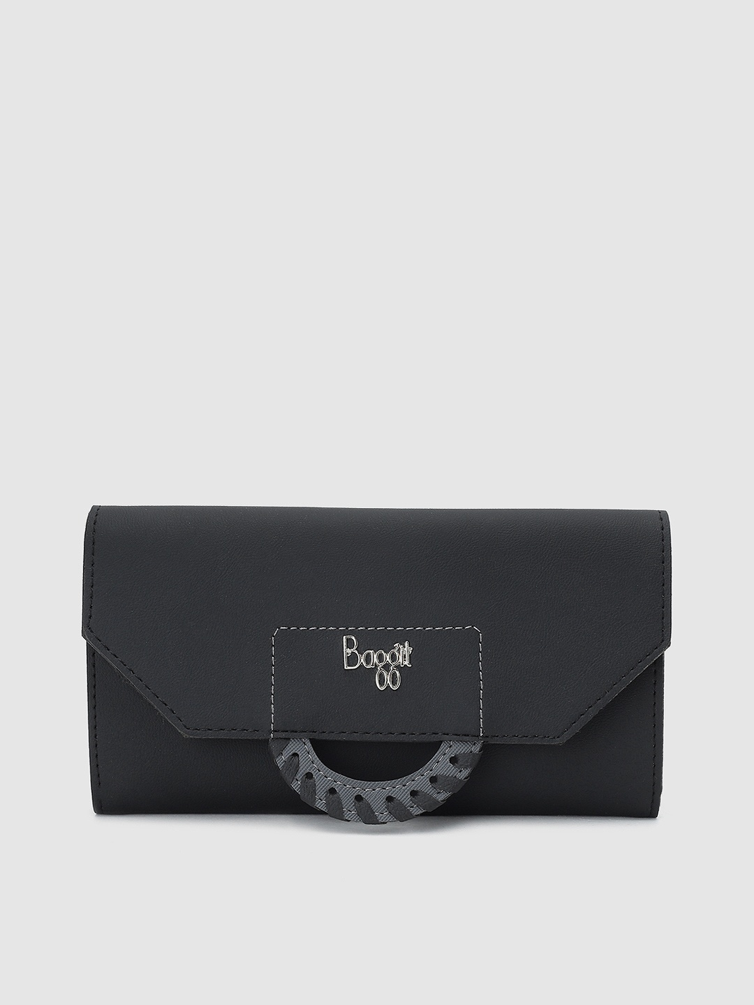 

Baggit Women Black Solid Three Fold Wallet