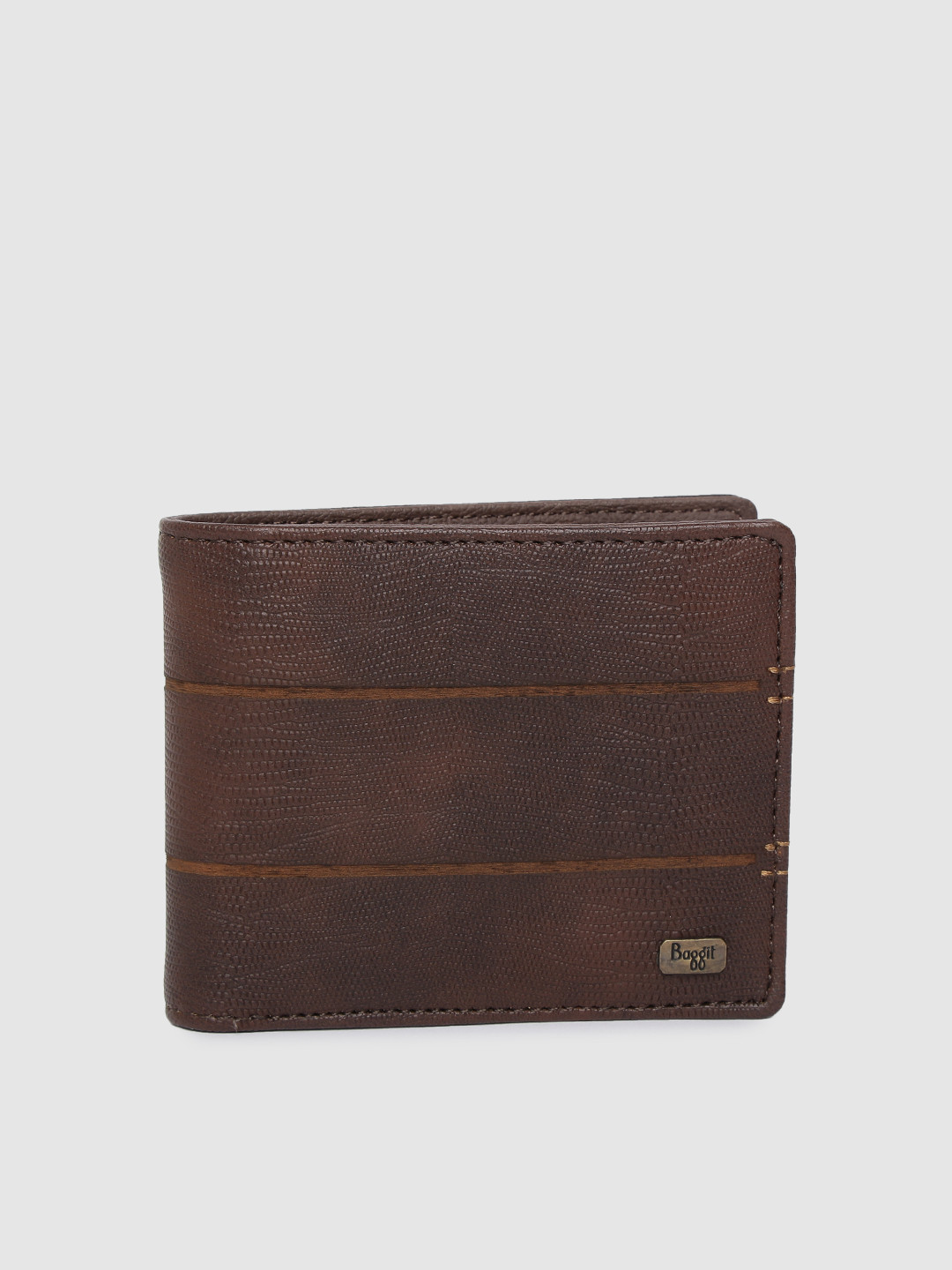 

Baggit Men Brown Textured Two Fold Wallet