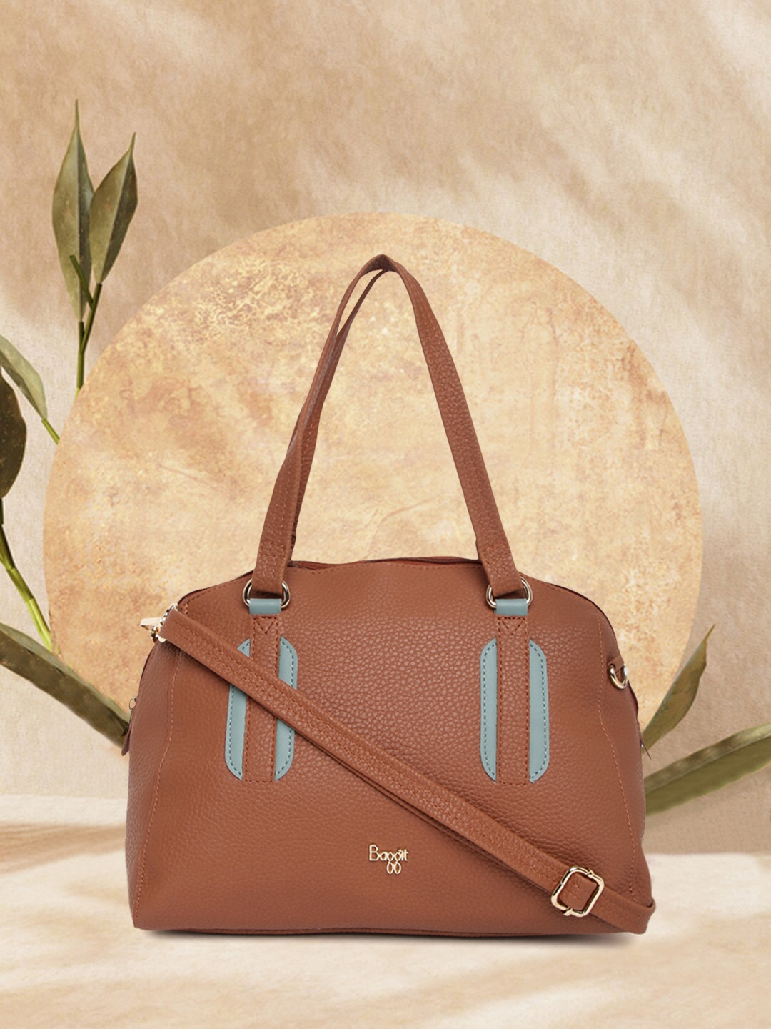 

Baggit Tan Brown Solid Handheld Bag