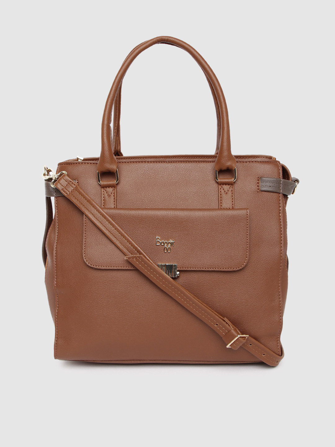 

Baggit Tan Brown Solid Handheld Bag