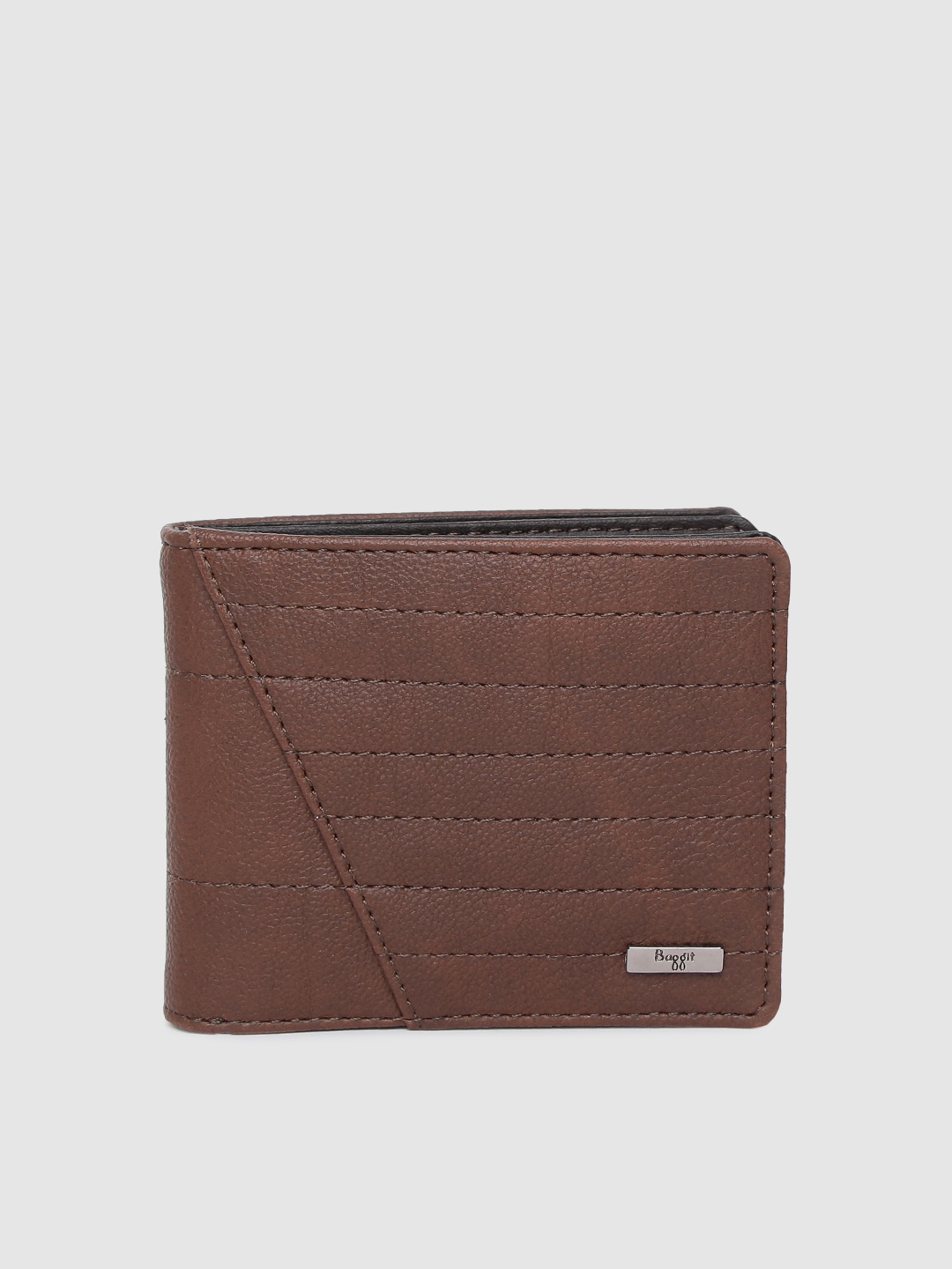 

Baggit Men Brown Textured Two Fold Wallet