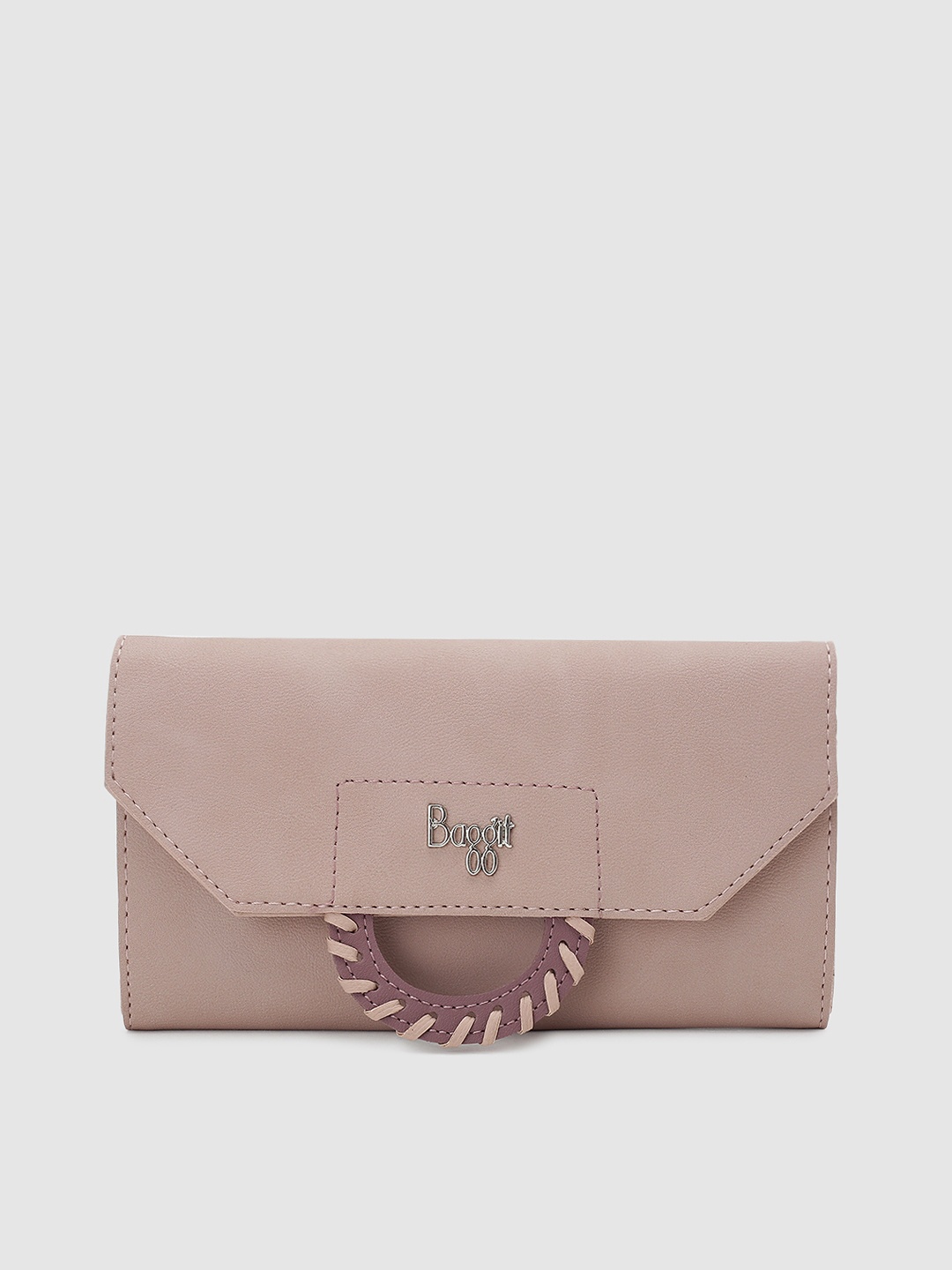 

Baggit Women Nude-Coloured Solid Three Fold Wallet