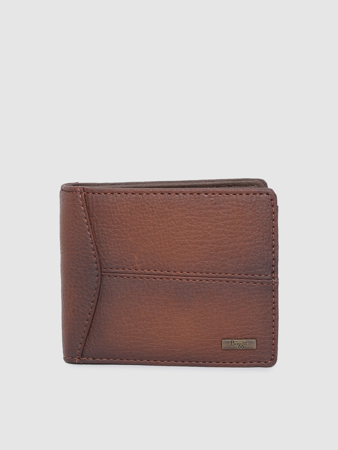 

Baggit Men Brown Textured Two Fold Wallet