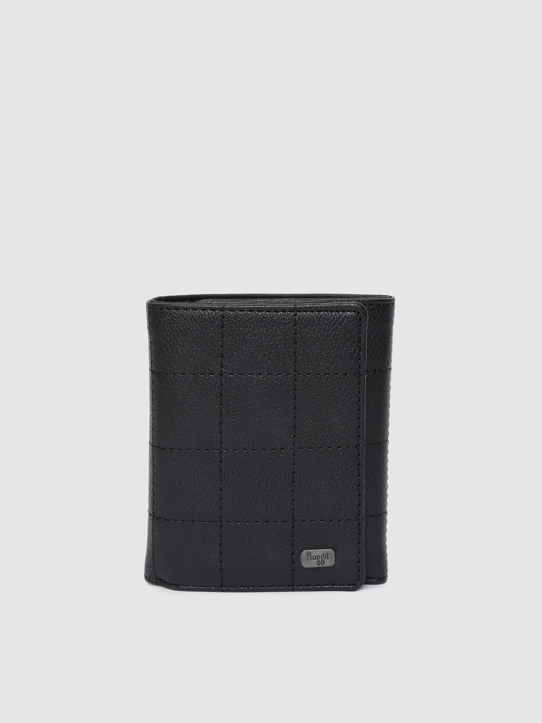 

Baggit Men Black Self Design Three Fold Wallet