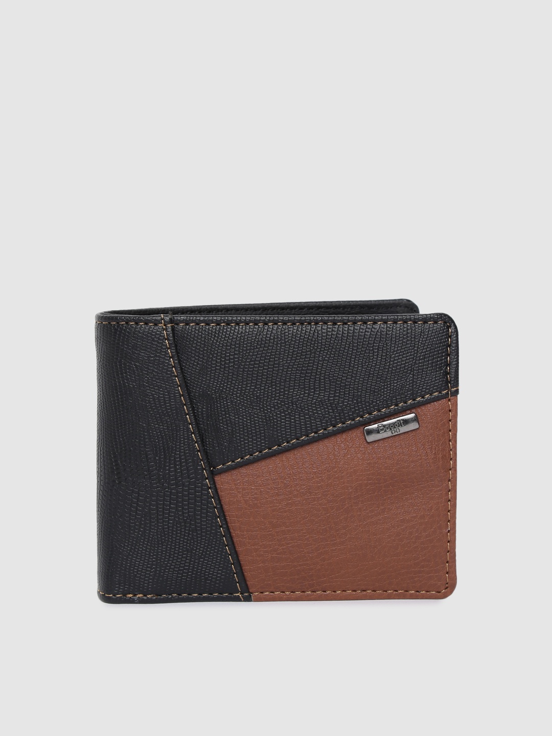 

Baggit Men Black & Brown Colourblocked Two Fold Wallet