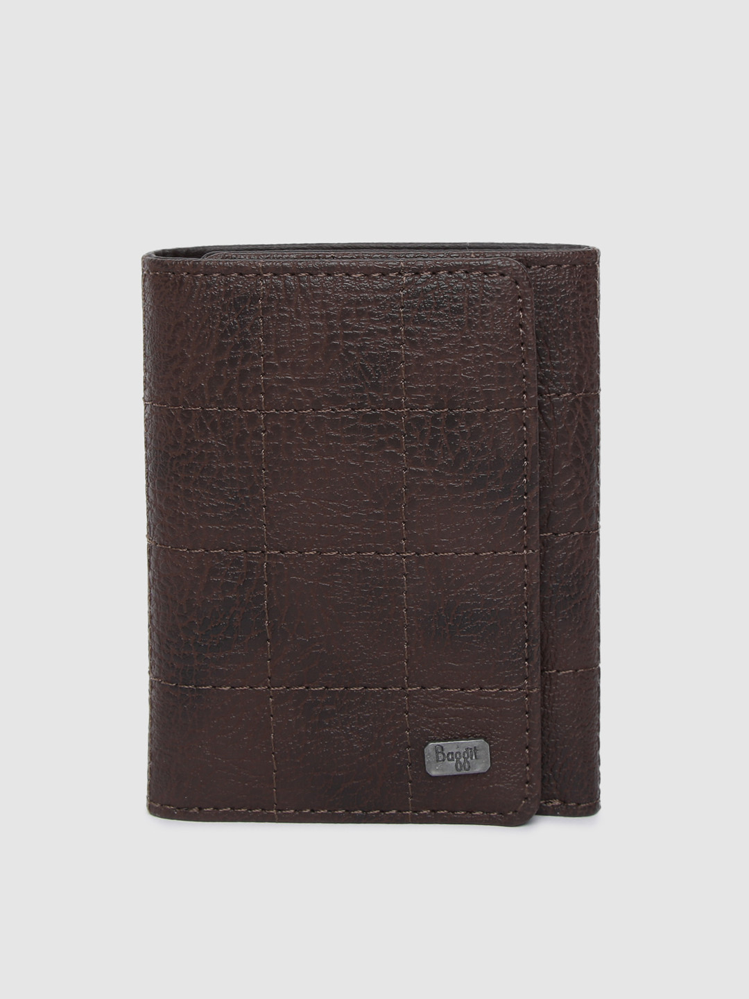 

Baggit Men Brown Textured Three Fold Wallet
