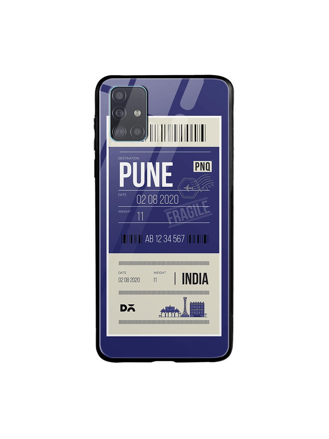 

DailyObjects Blue & White Pune City Tag Samsung Galaxy A71 Glass Case Cover