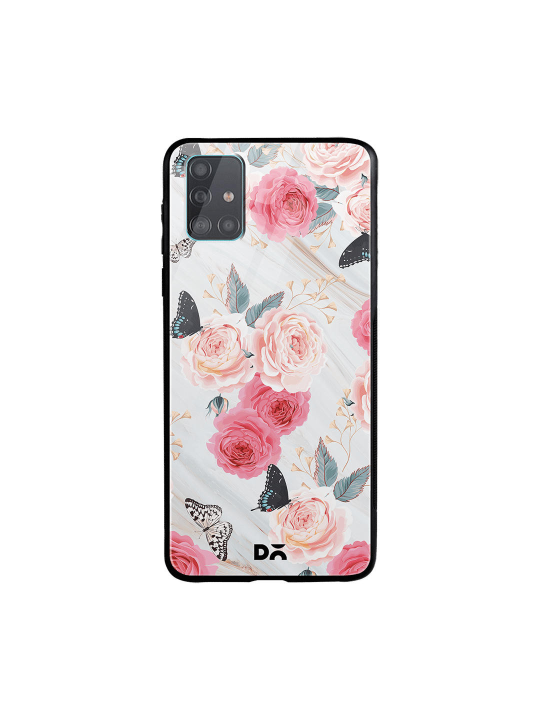 

DailyObjects Grey & Pink Flowers Marble Samsung Galaxy A71 Glass Case Cover