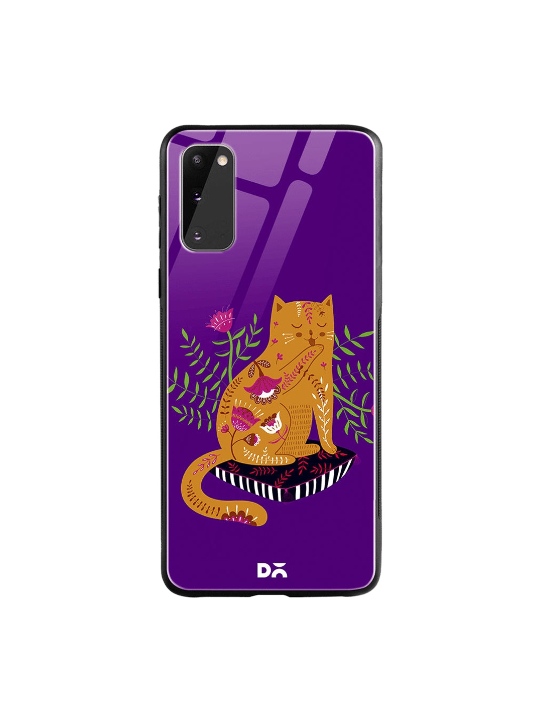 

DailyObjects Happy Kitty Samsung Galaxy S20 Glass Case Cover, Purple