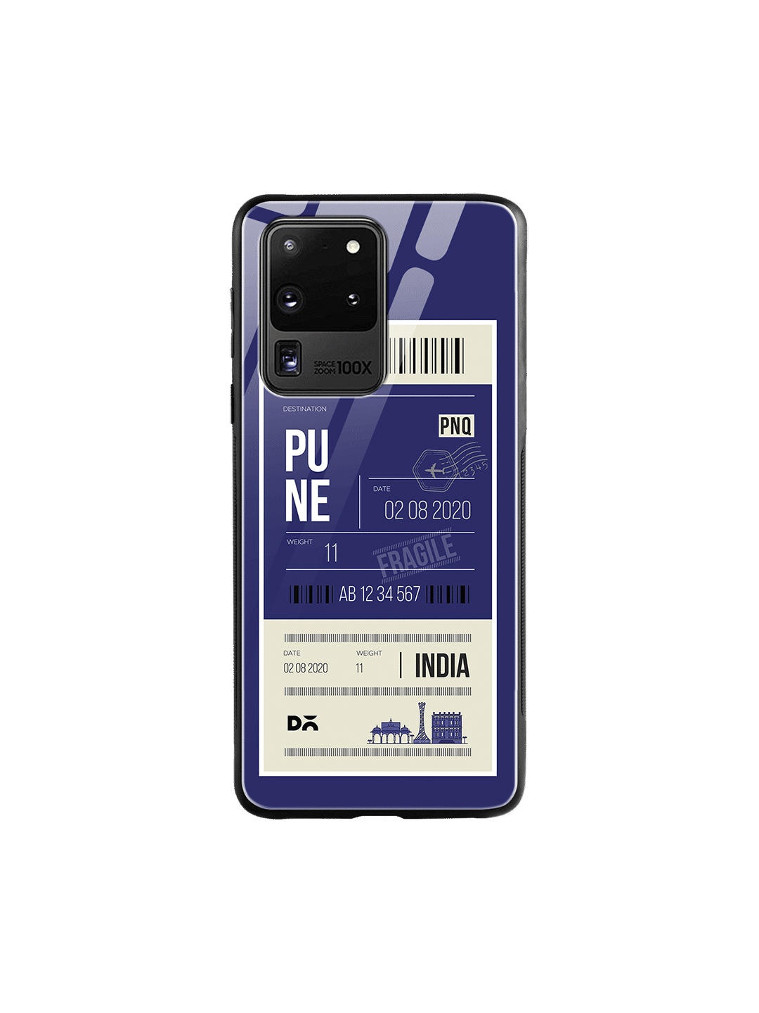 

DailyObjects Blue & White Pune City Tag Samsung Galaxy S20 Ultra Glass Case Cover
