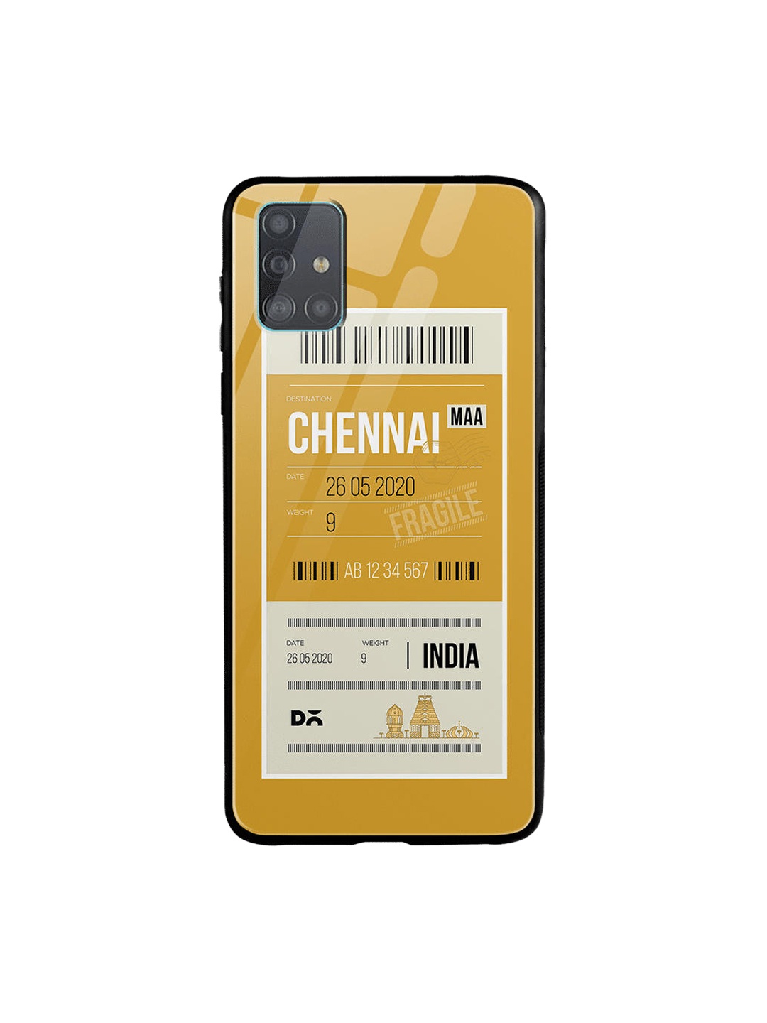 

DailyObjects Yellow & White Chennai City Tag Printed Samsung Galaxy A51 Glass Case Cover