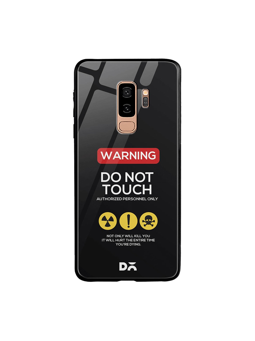 

DailyObjects Black & Yellow Do Not Touch Printed Samsung Galaxy S9 Plus Glass Case Cover
