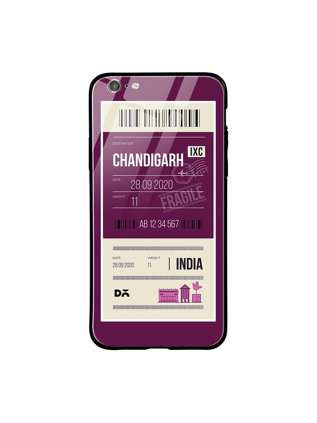 

DailyObjects Purple & White Chandigarh City Tag iPhone 6 Glass Case Cover
