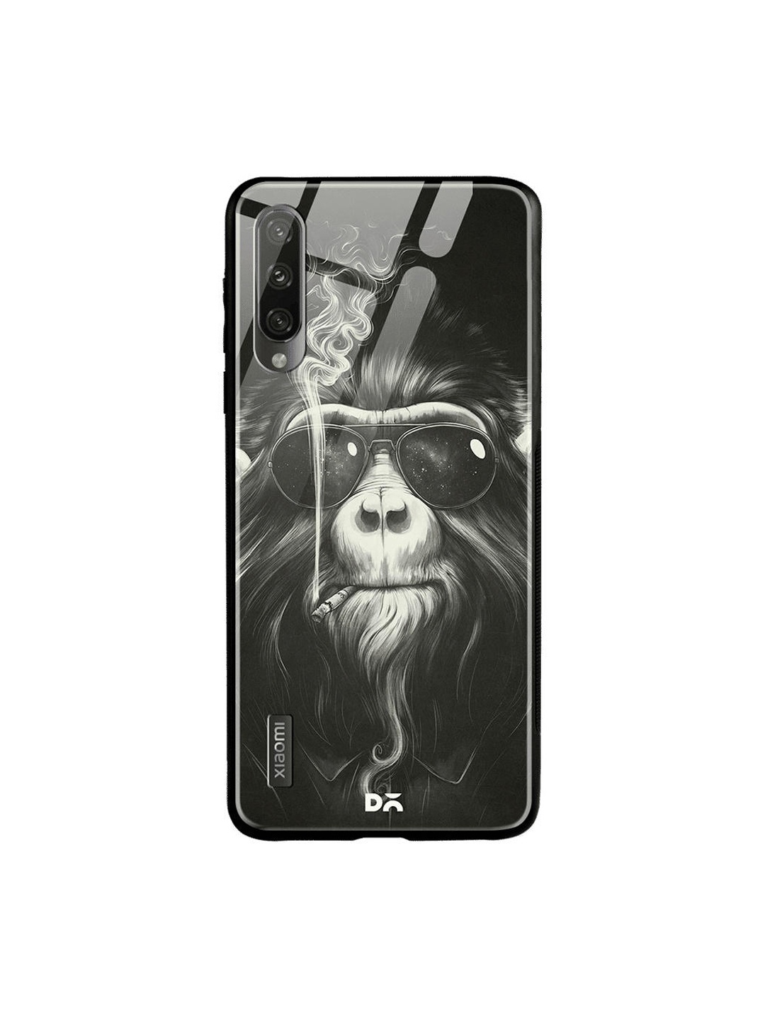 

DailyObjects Black & White Smoke Em Xiaomi Mi A3 Glass Case Cover