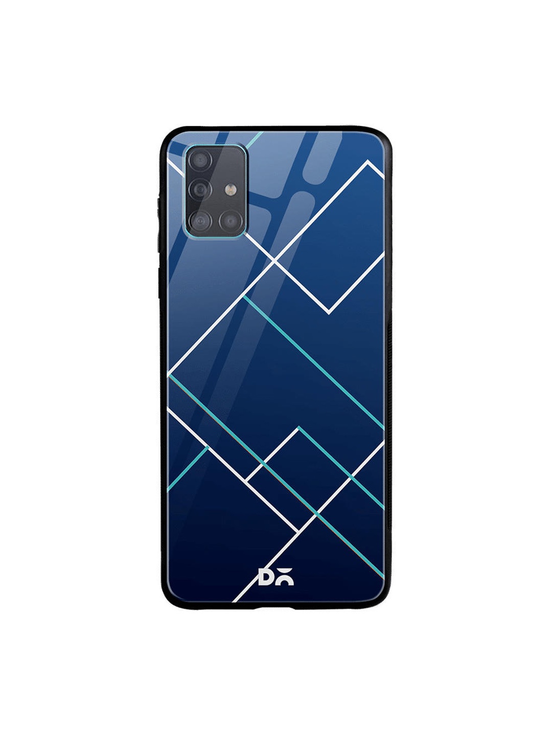 

DailyObjects Blue & White Nightfall Tach Lines Samsung Galaxy A71 Glass Case Cover