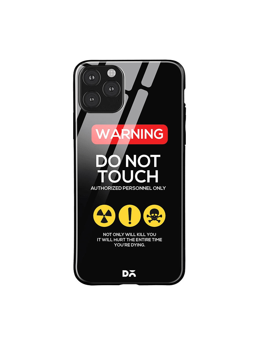 

DailyObjects Black & White Do Not Touch iPhone 11 Pro Max Glass Case Cover
