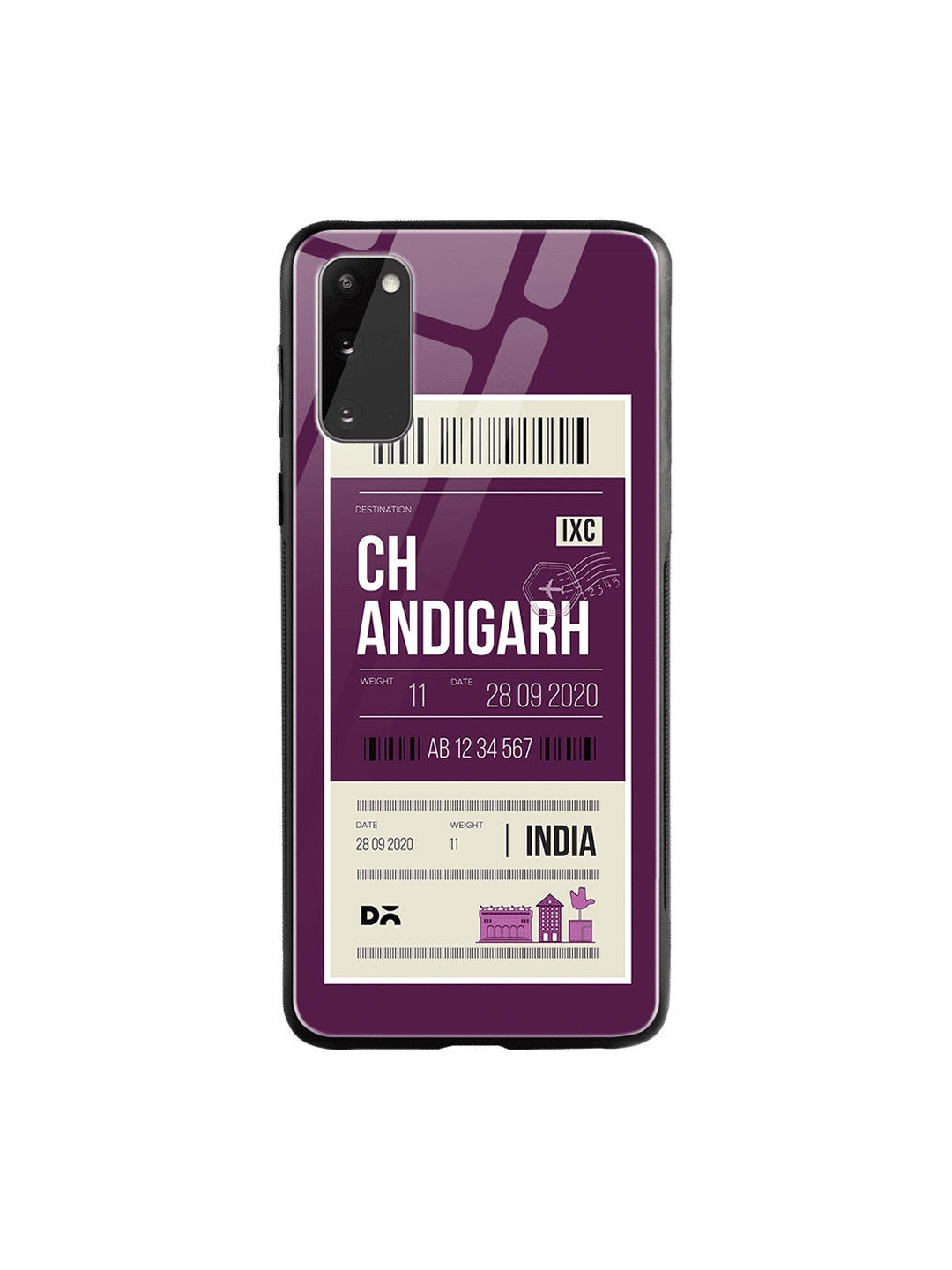 

DailyObjects Purple & White Chandigarh City Tag Samsung Galaxy S20 Glass Case Cover