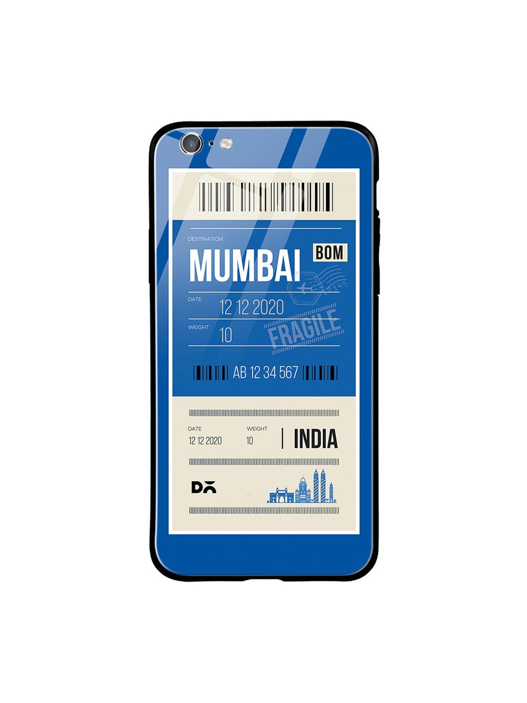

DailyObjects Blue & White Pune City Tag iPhone 6 Glass Case Cover