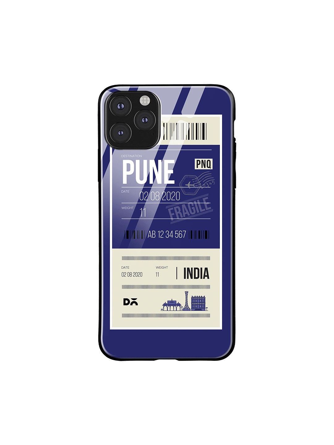 

DailyObjects Blue & White Pune City Tag Printed iPhone 11 Pro Max Glass Case Cover