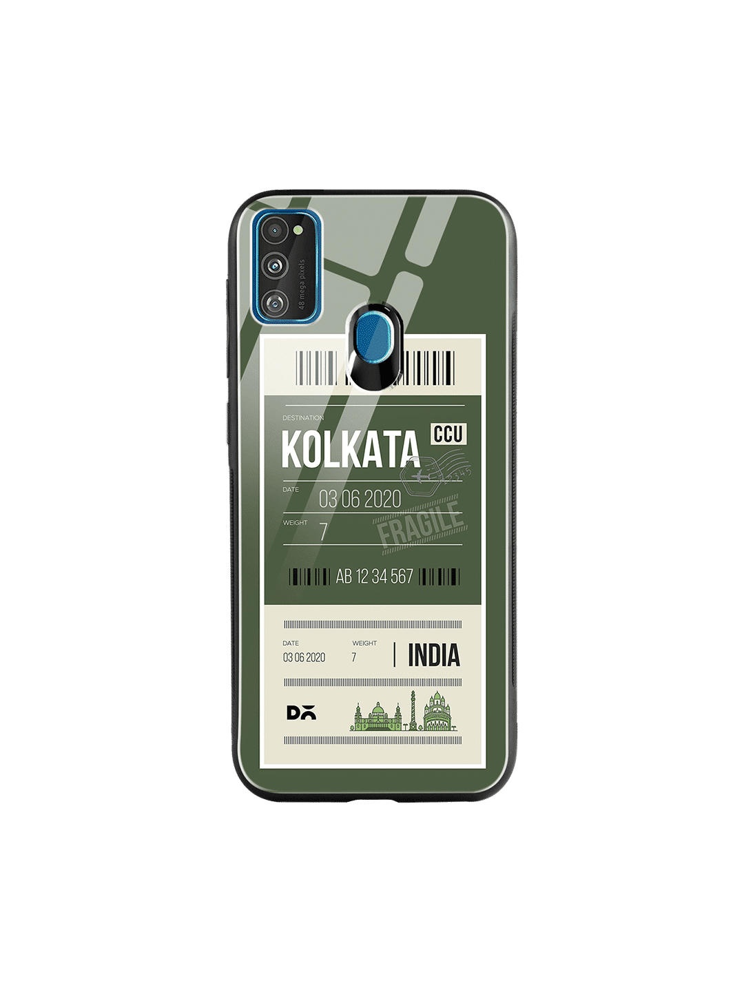 

DailyObjects Green & White Kolkata City Tag Samsung Galaxy M30S Glass Case Cover
