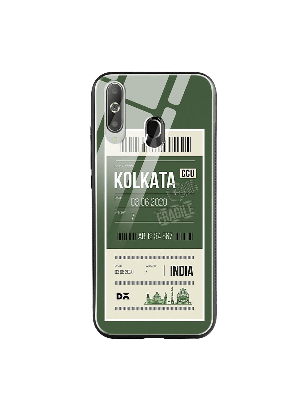 

DailyObjects Green & White Kolkata City Tag Samsung Galaxy M40 Glass Case Cover