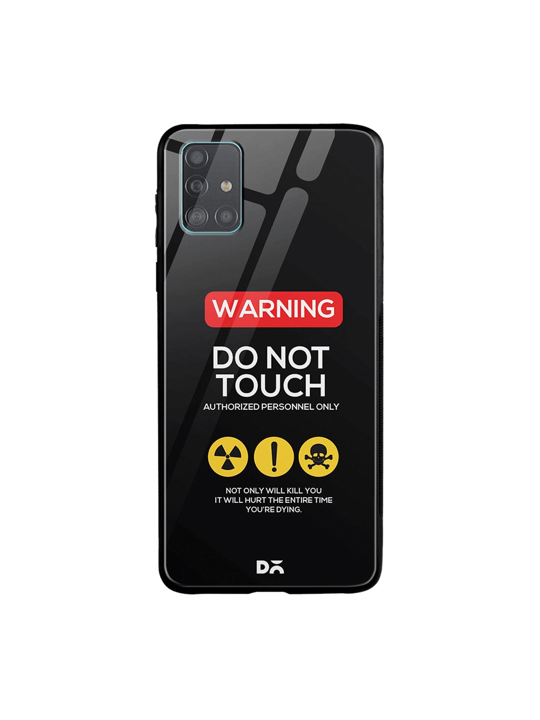 

DailyObjects Black & White Do Not Touch Samsung Galaxy A51 Glass Case Cover