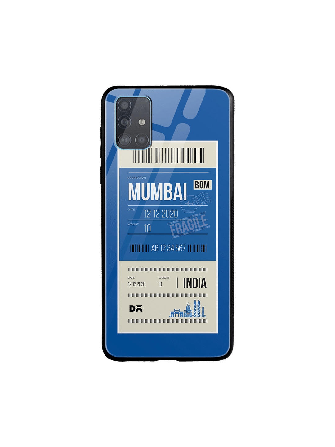 

DailyObjects Blue & White Mumbai City Tag Samsung Galaxy A51 Glass Case Cover
