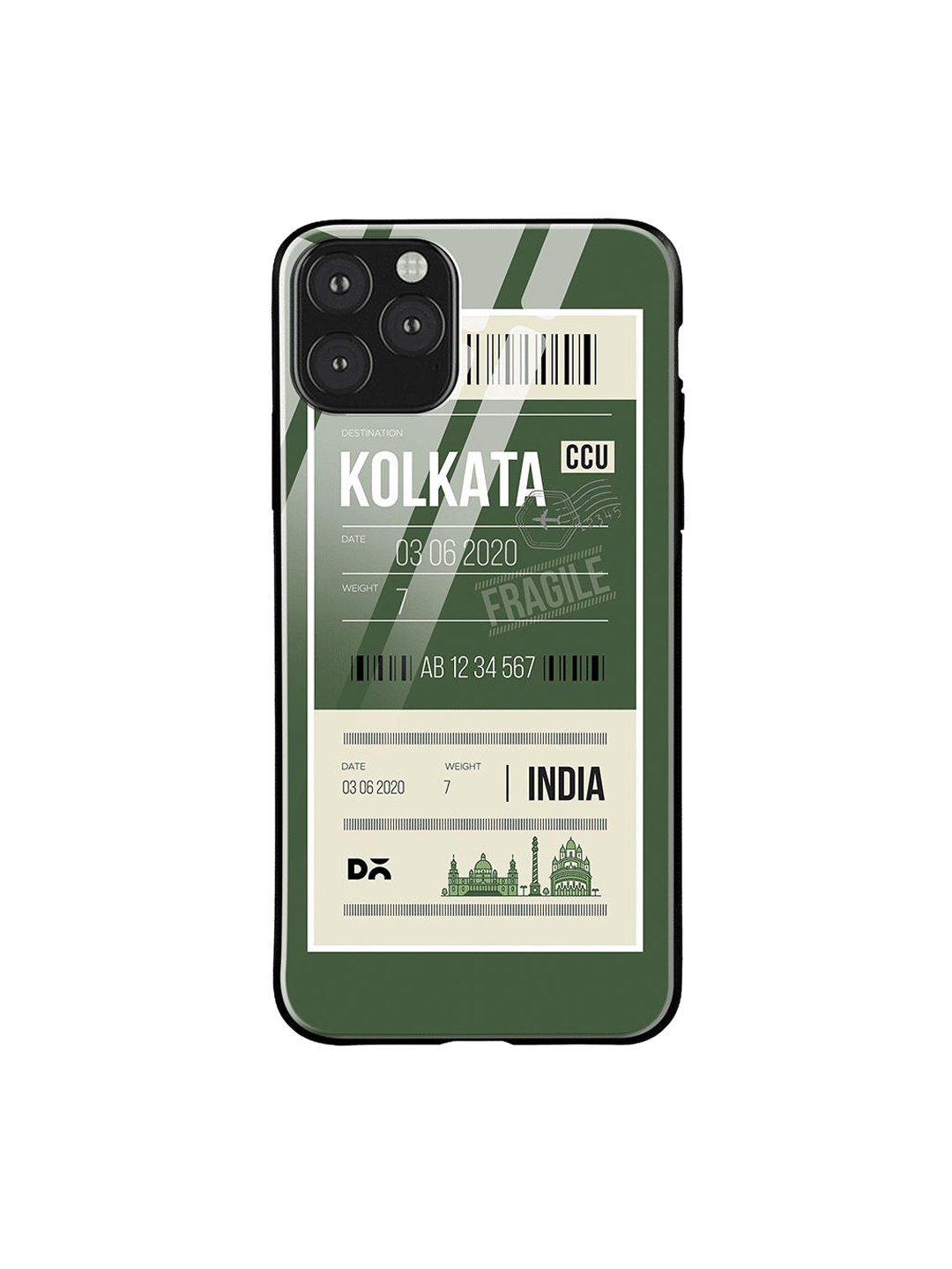 

DailyObjects Green & White Kolkata City Tag iPhone 11 Pro Glass Case Cover