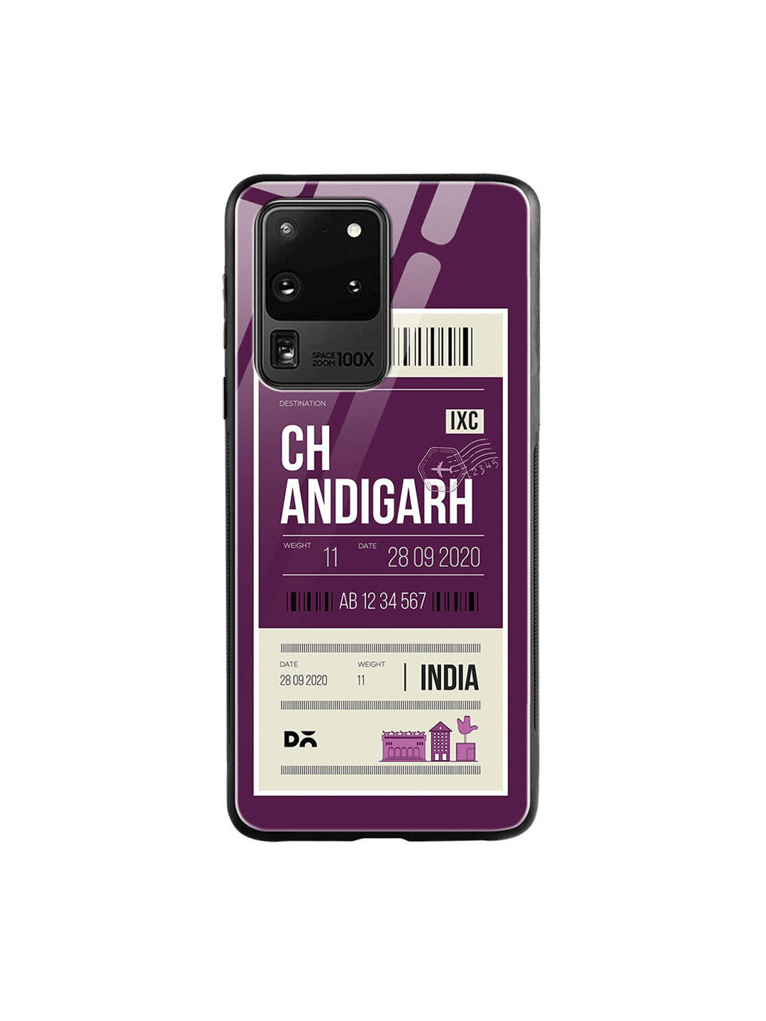 

DailyObjects Purple & White Chandigarh City Tag Samsung Galaxy S20 Ultra Glass Case Cover