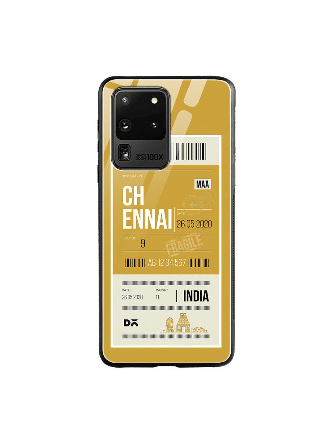 

DailyObjects Yellow & White Chennai City Tag Samsung Galaxy S20 Ultra Glass Case Cover