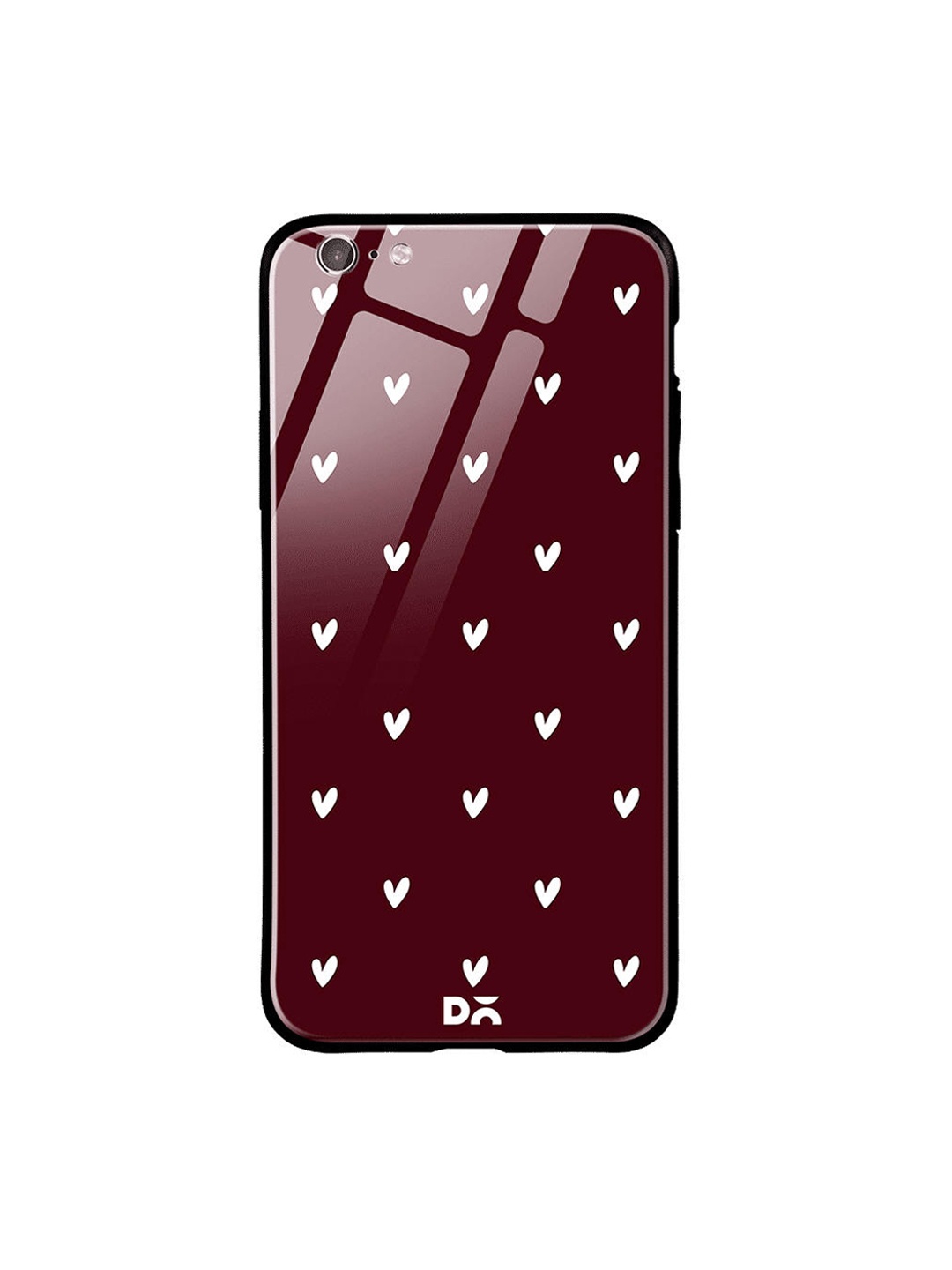 

DailyObjects Burgundy & White Bundle Heart iPhone 6 Glass Case Cover