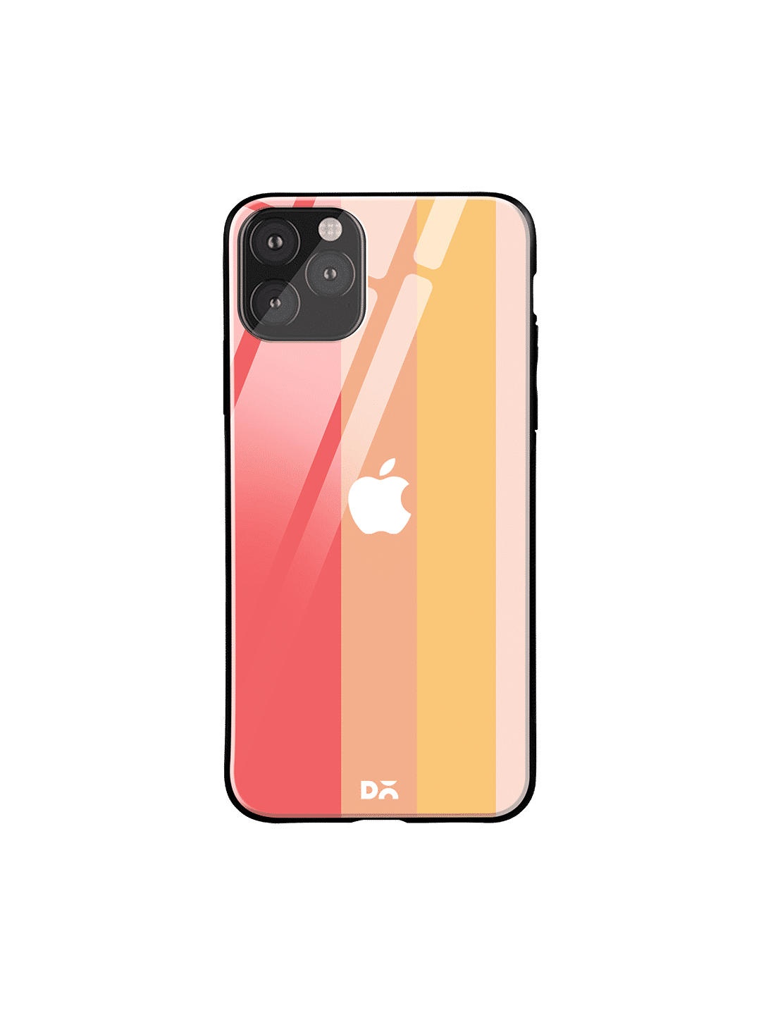 

DailyObjects Peach-Coloured & Yellow Striped iPhone 11 Pro Max Glass Case Cover