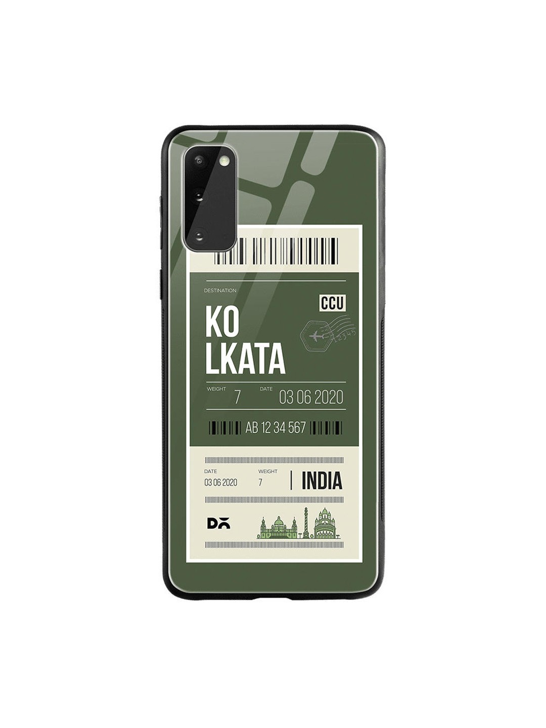 

DailyObjects Green & White Kolkata City Tag Samsung Galaxy S20 Glass Case Cover
