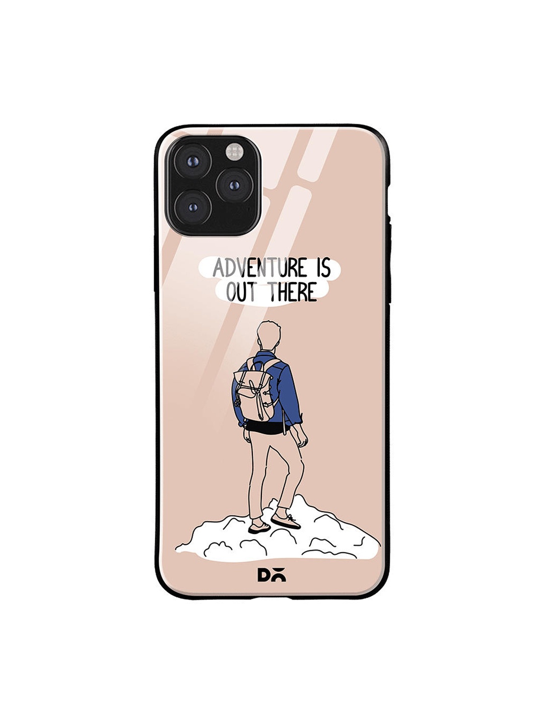 

DailyObjects Beige & Blue Adventure Out iPhone 11 Pro Max Glass Case Cover
