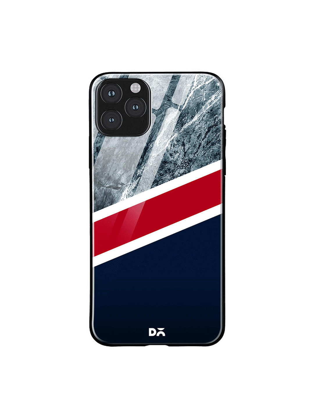 

DailyObjects Navy Blue & Red Marble New Englang iphone 11 Pro Glass Mobile Case Cover