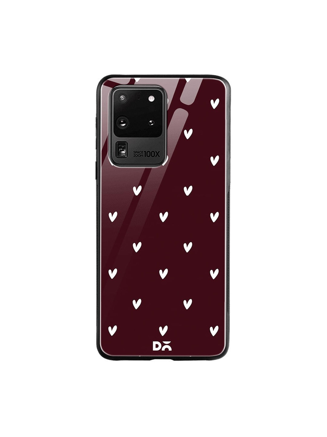 

DailyObjects Maroon & White Bundle Heart Samsung Galaxy S20 Ultra Glass Case Cover