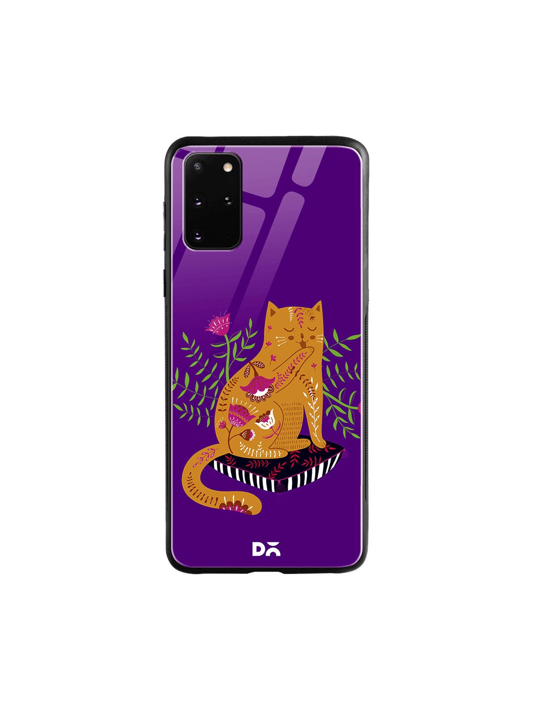 

DailyObjects Purple & Yellow Happy Kitty Samsung Galaxy S20 Plus Glass Case Cover