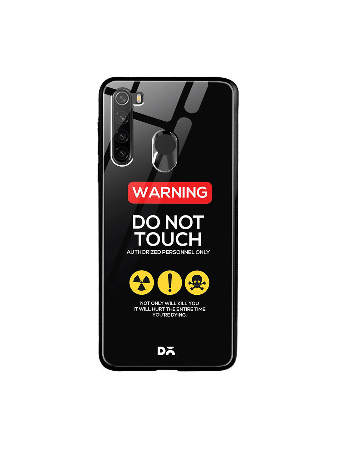 

DailyObjects Black & White Do Not Touch Xiaomi Redmi Note 8 Glass Case Cover