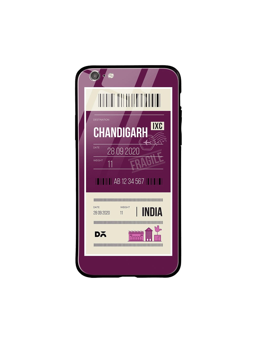 

DailyObjects Purple & White Chandigarh City Tag iPhone 6S Glass Case Cover