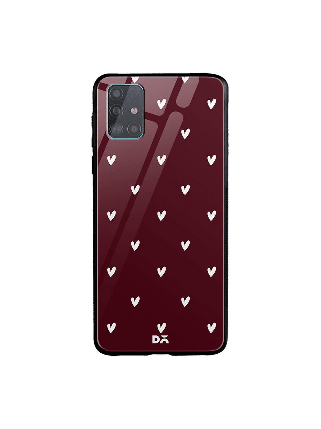 

DailyObjects Maroon & White Bundle Heart Samsung Galaxy A51 Glass Case Cover