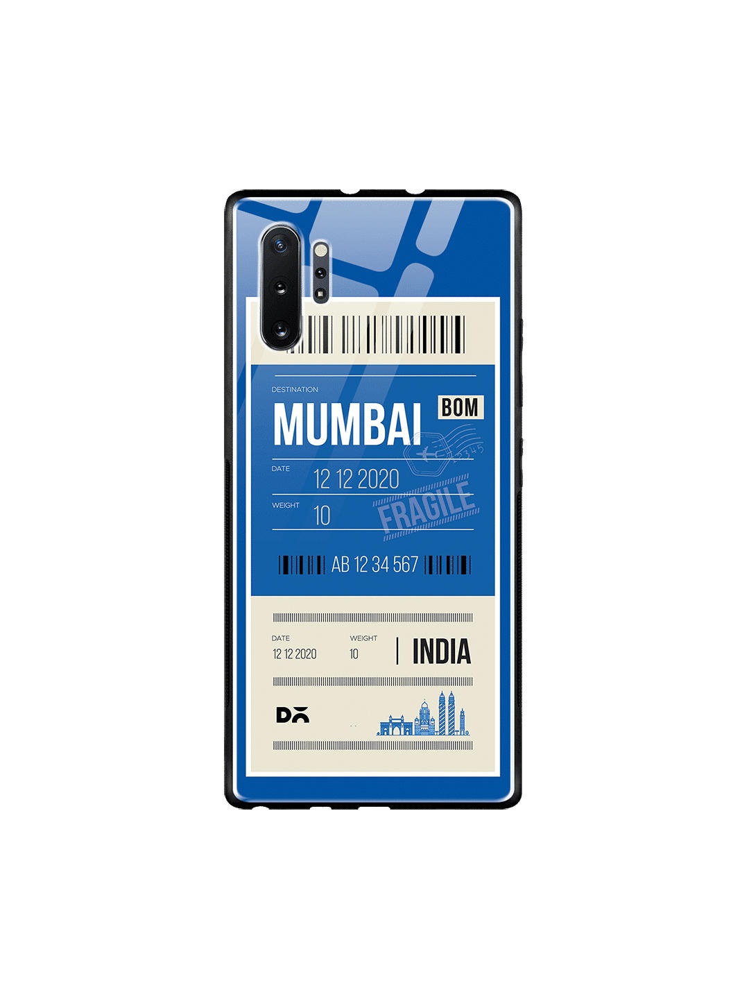 

DailyObjects Blue & White Samsung Galaxy Note 10 Plus Glass Mobile Case Cover