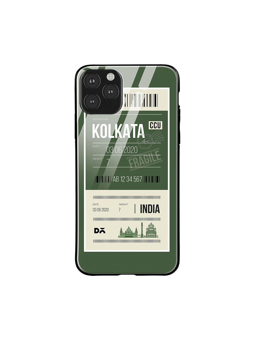 

DailyObjects Olive Green & White Kolkata City Tag iPhone 11 Pro Max Glass Case Cover