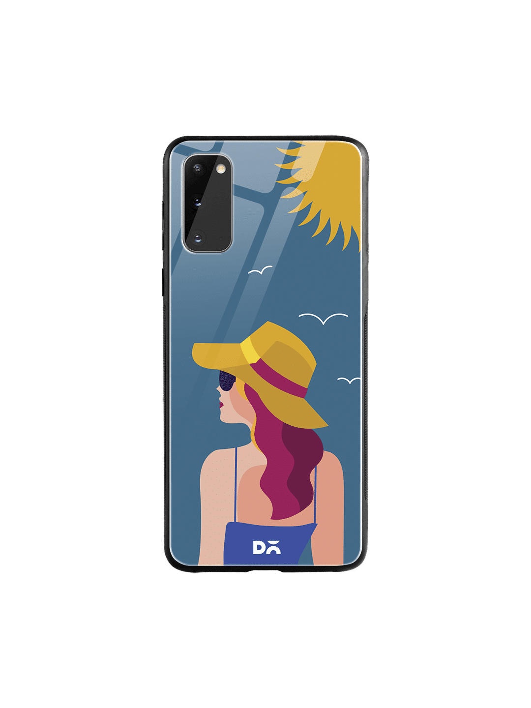 

DailyObjects Teal Blue & Yellow Printed Sun Tan Samsung Galaxy S20 Glass Mobile Cover