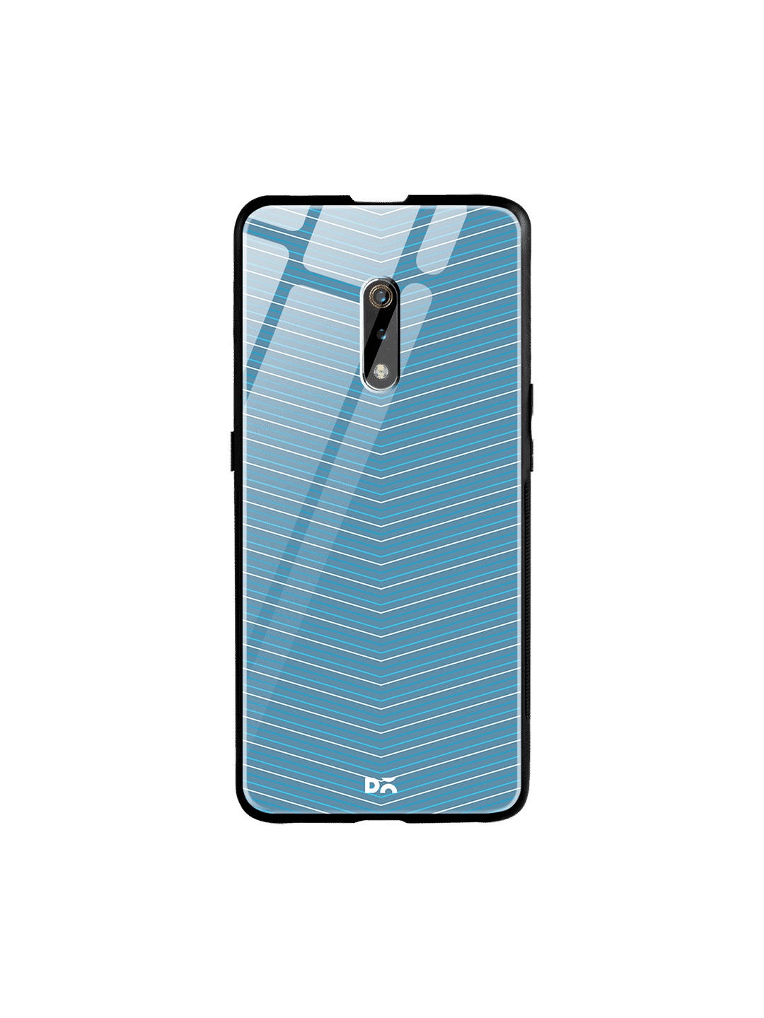 

DailyObjects Blue & White Oppo Realme X Glass Case Cover