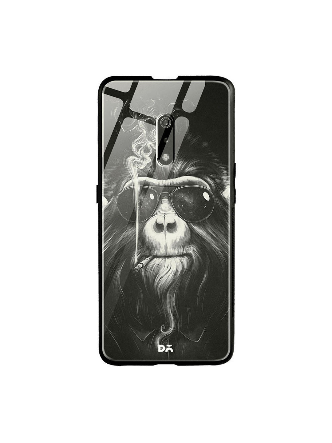

DailyObjects Black & White Smoke Em Oppo Realme X Glass Case Cover