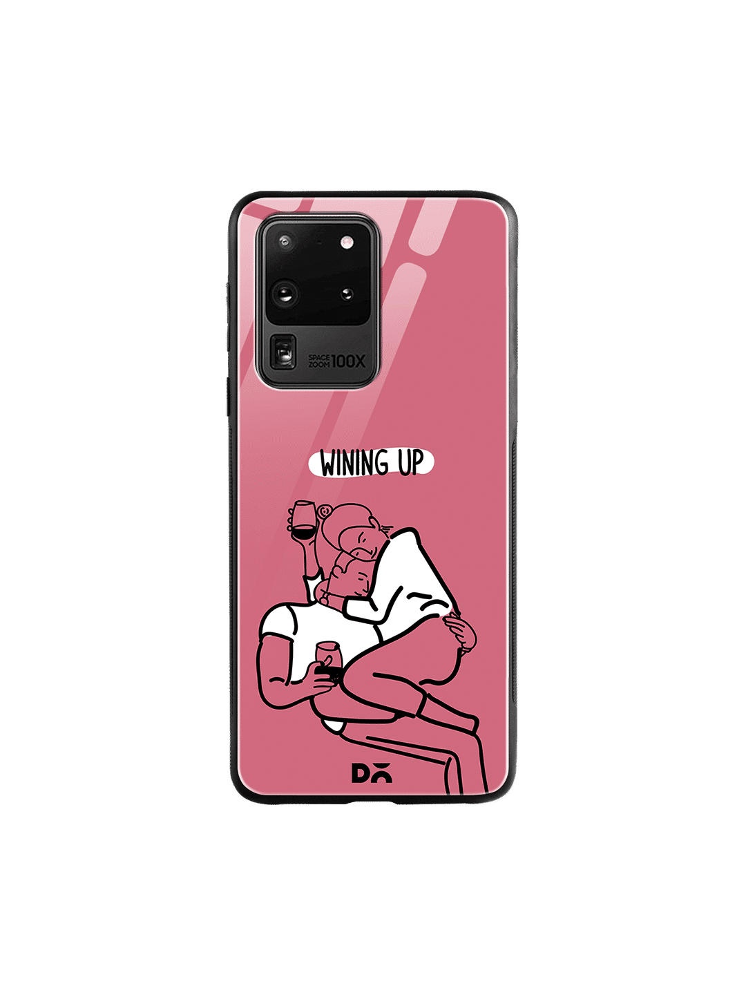 

DailyObjects Unisex Pink & White Wining Up Samsung Galaxy S20 Ultra Glass Case Cover