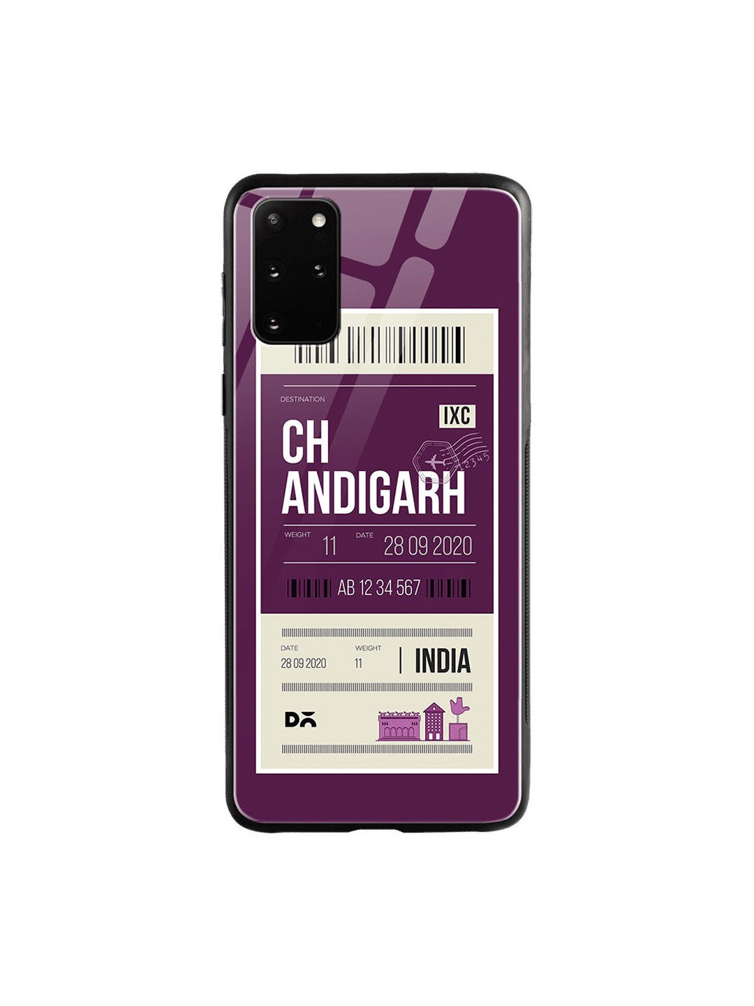 

DailyObjects Purple Chandigarh City Tag Printed Samsung Galaxy S20 Plus Glass Mobile Cover